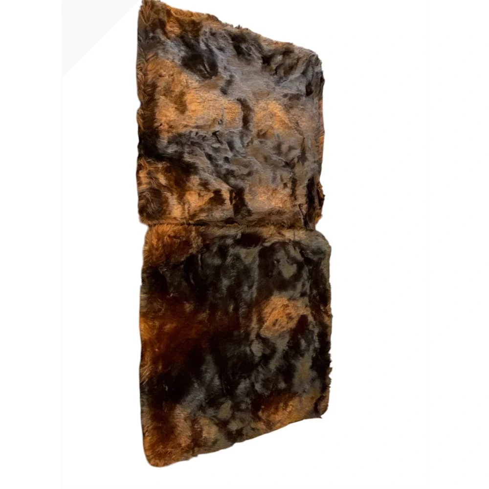Pottery Barn Brown Faux Fur Pillow Covers Set of 2 18x18
